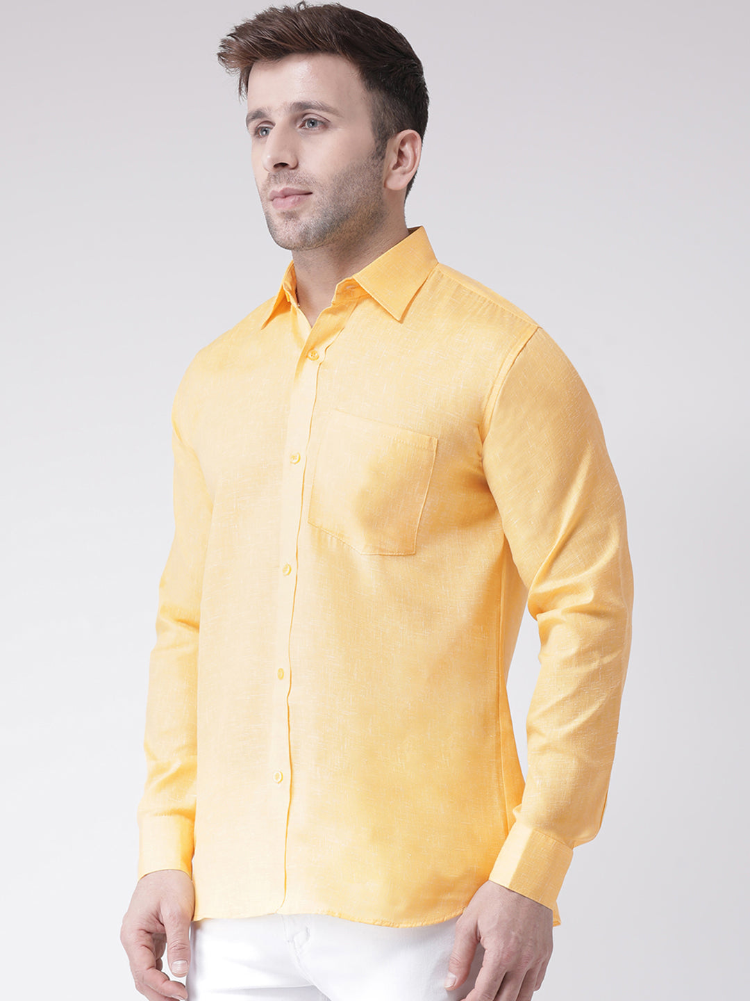RIAG Yellow Men's Full Sleeves Shirt | Grocsy