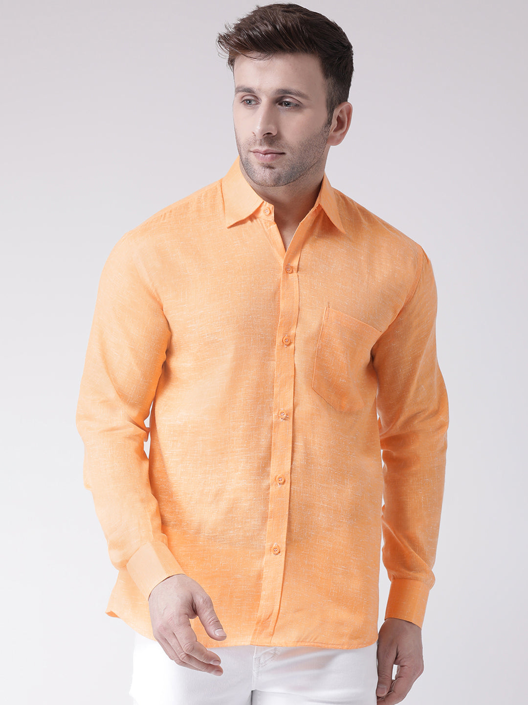 RIAG Orange Men's Full Sleeves Shirt | Grocsy
