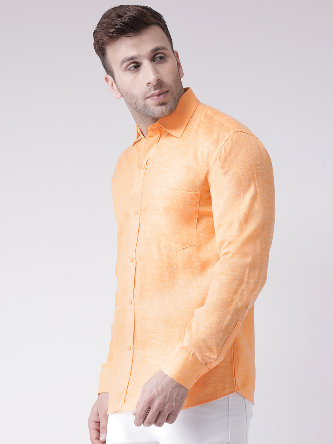 RIAG Orange Men's Full Sleeves Shirt | Grocsy