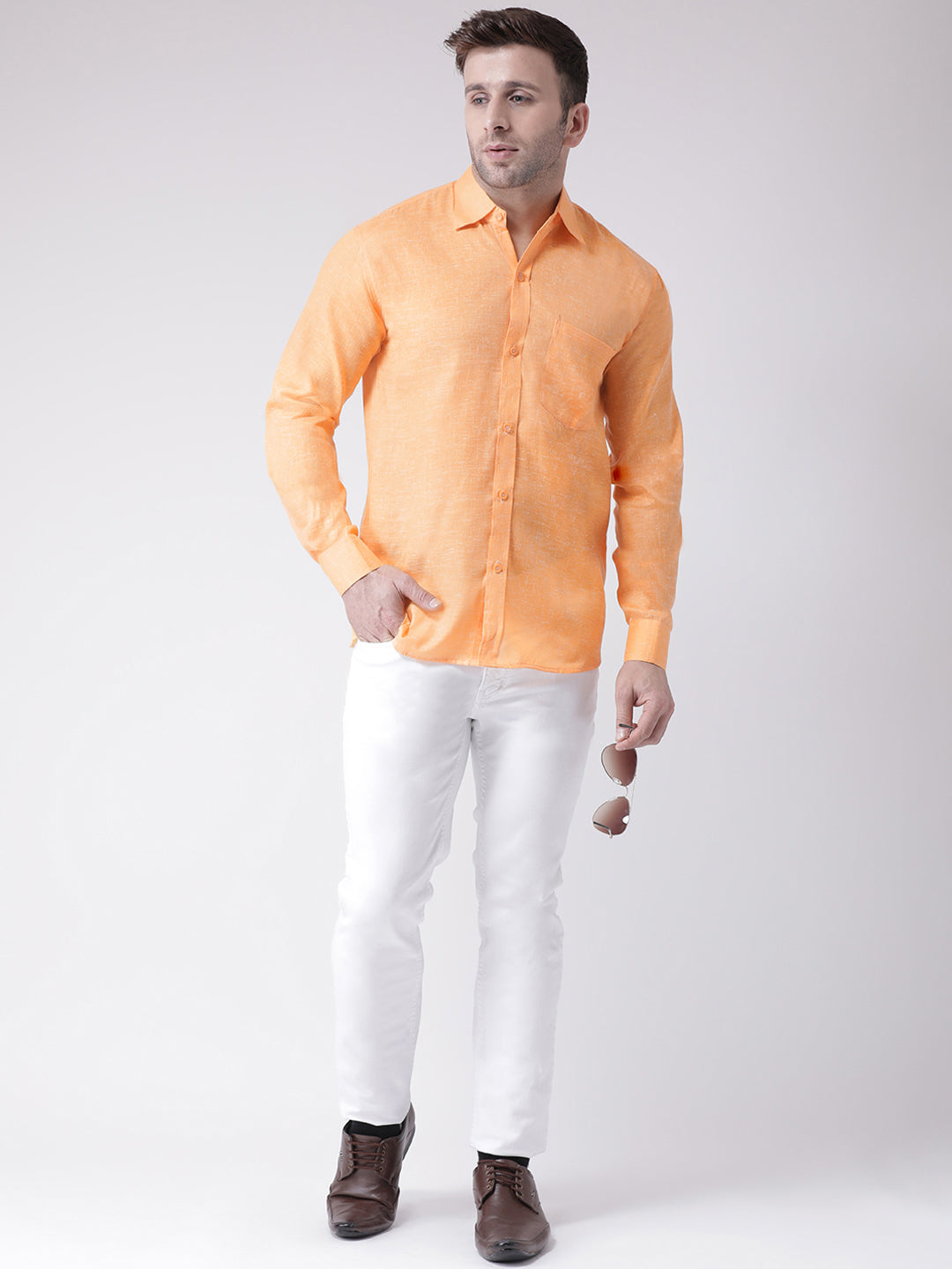 RIAG Orange Men's Full Sleeves Shirt | Grocsy