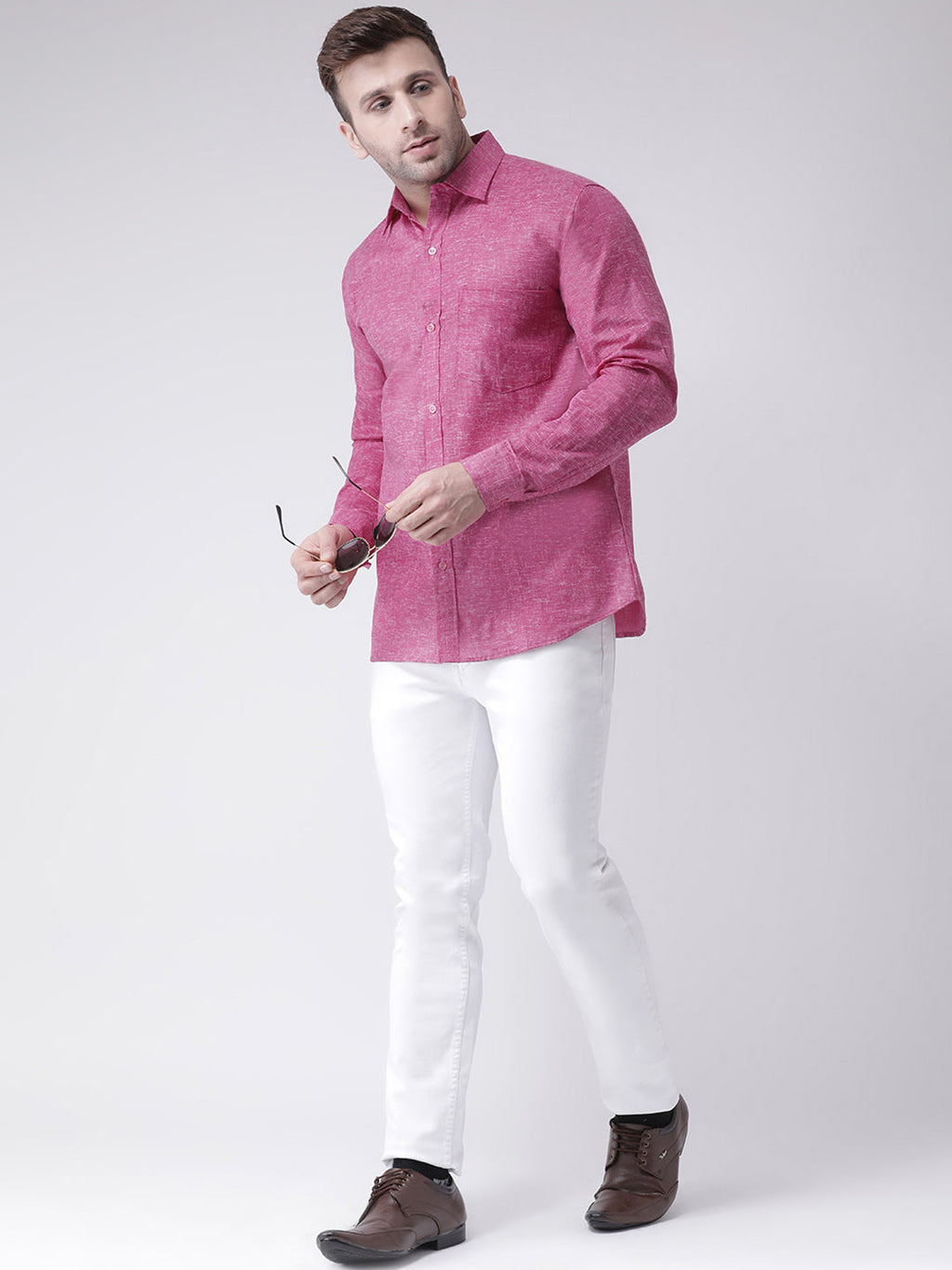 RIAG Purple Men's Full Sleeves Shirt | Grocsy
