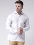 RIAG White Men's Full Sleeves Shirt | Grocsy