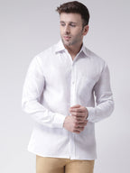RIAG White Men's Full Sleeves Shirt | Grocsy