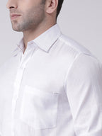 RIAG White Men's Full Sleeves Shirt | Grocsy