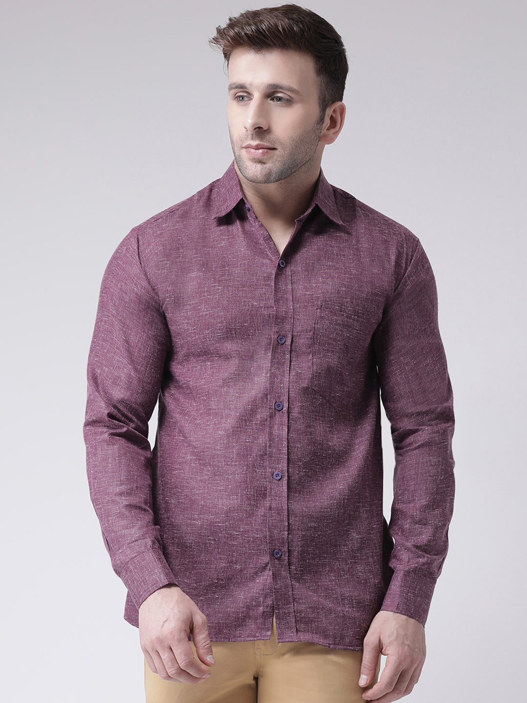RIAG Purple Men's Full Sleeves Shirt | Grocsy