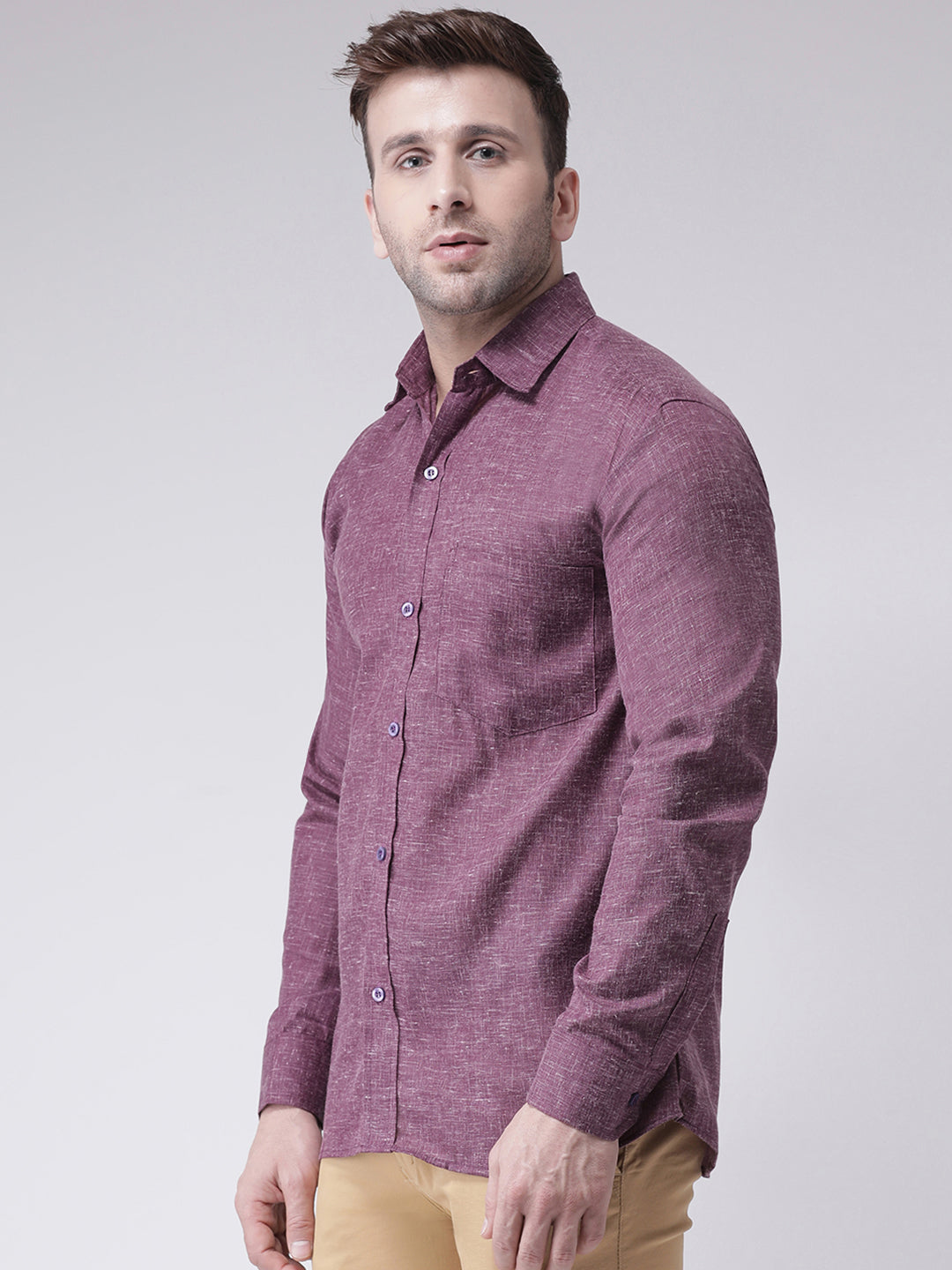 RIAG Purple Men's Full Sleeves Shirt | Grocsy