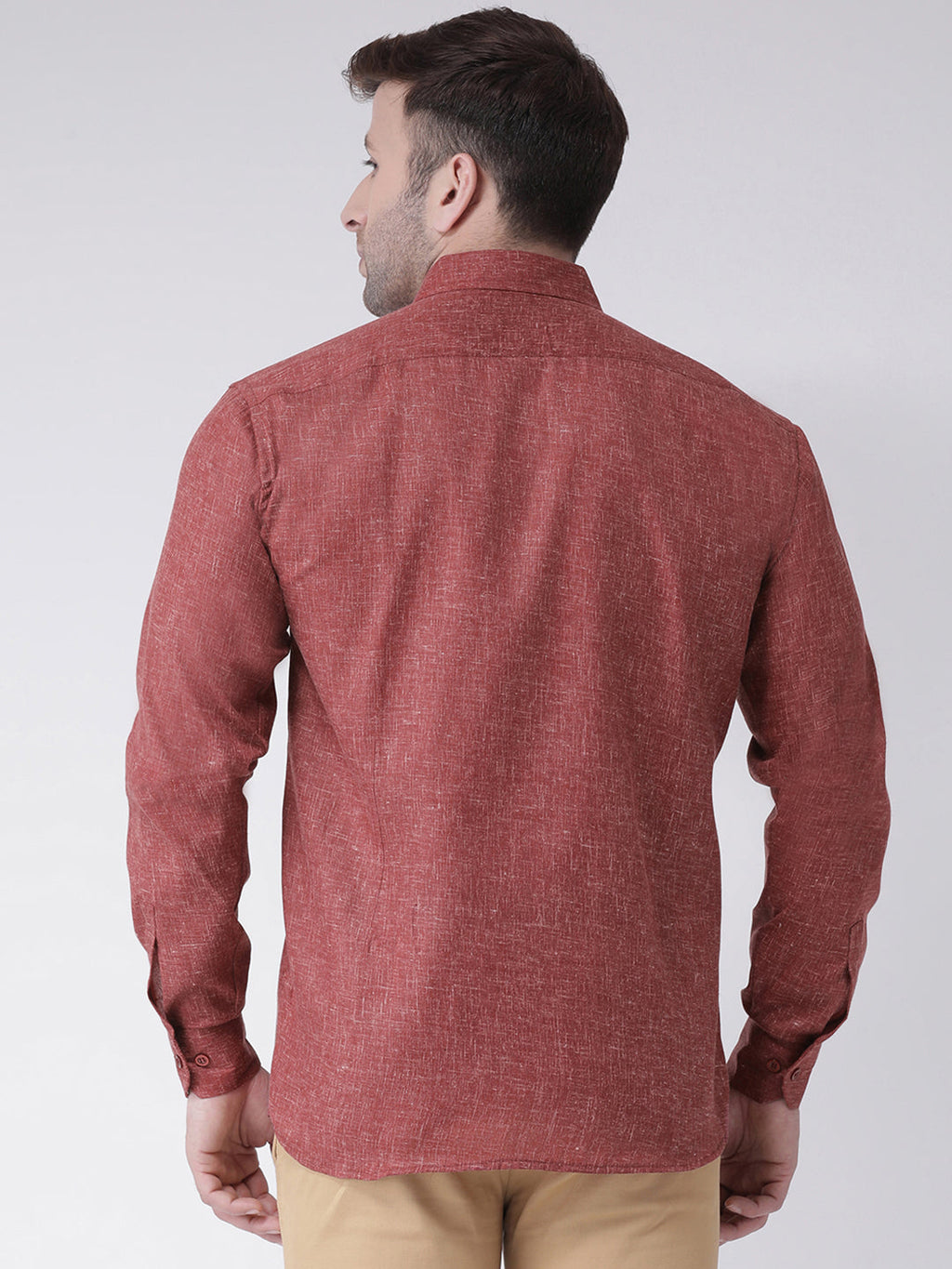 RIAG Brown Men's Full Sleeves Shirt | Grocsy