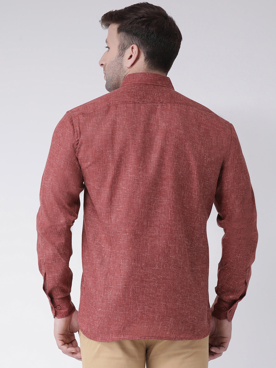 RIAG Brown Men's Full Sleeves Shirt | Grocsy