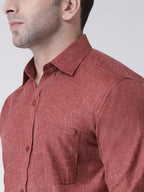 RIAG Brown Men's Full Sleeves Shirt | Grocsy