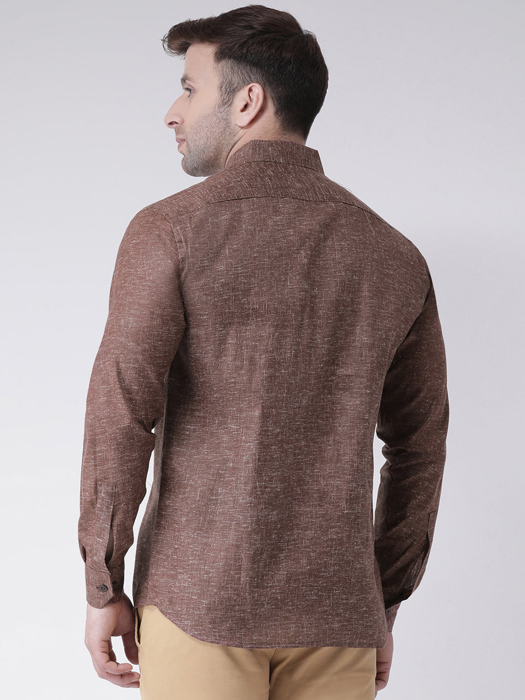 RIAG Brown Men's Full Sleeves Shirt | Grocsy