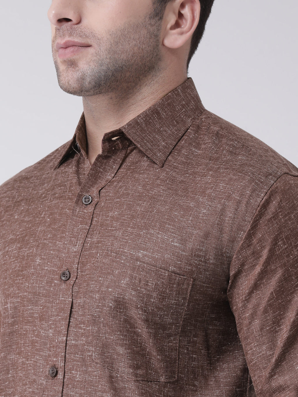 RIAG Brown Men's Full Sleeves Shirt | Grocsy