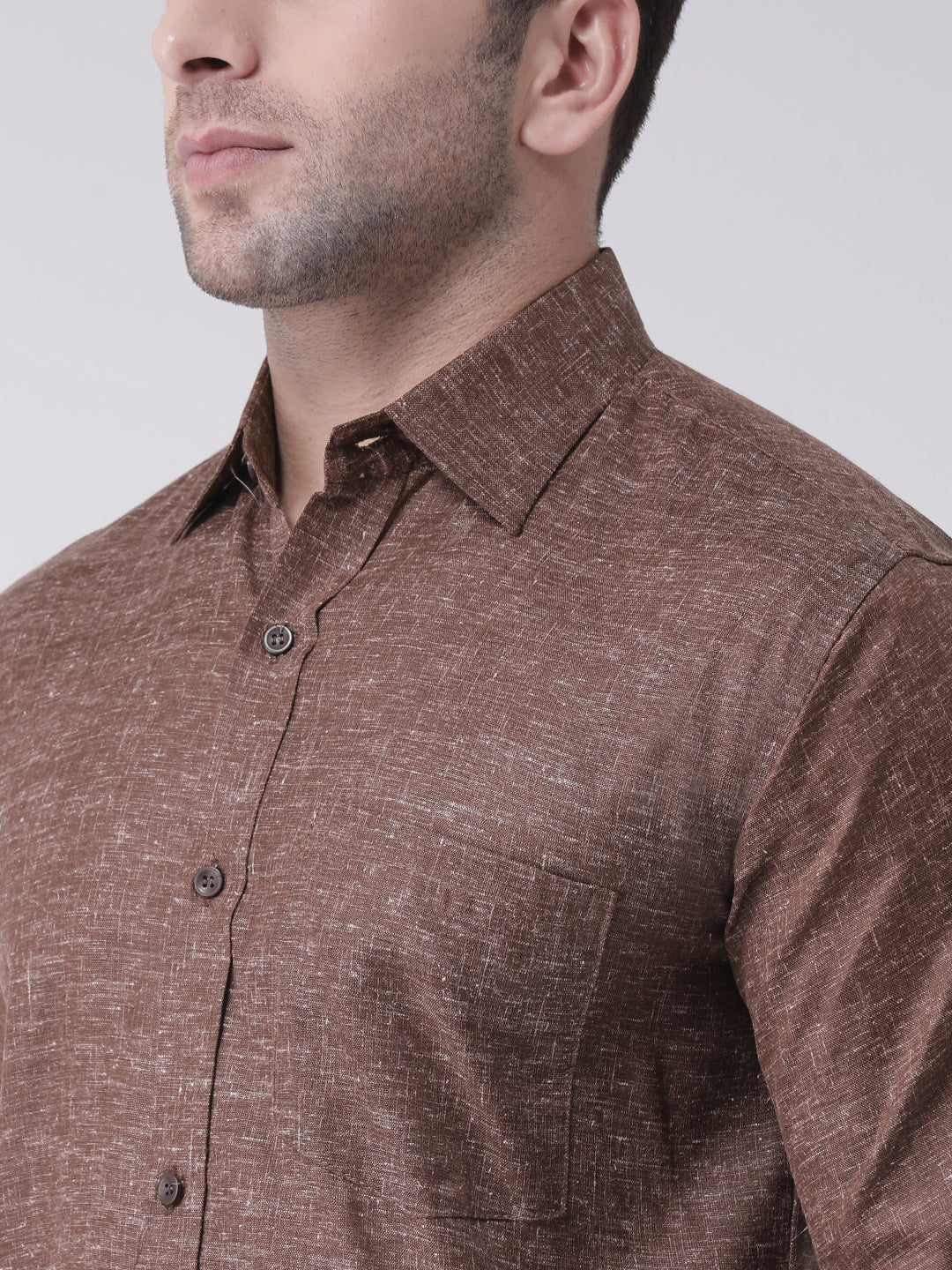 RIAG Brown Men's Full Sleeves Shirt | Grocsy