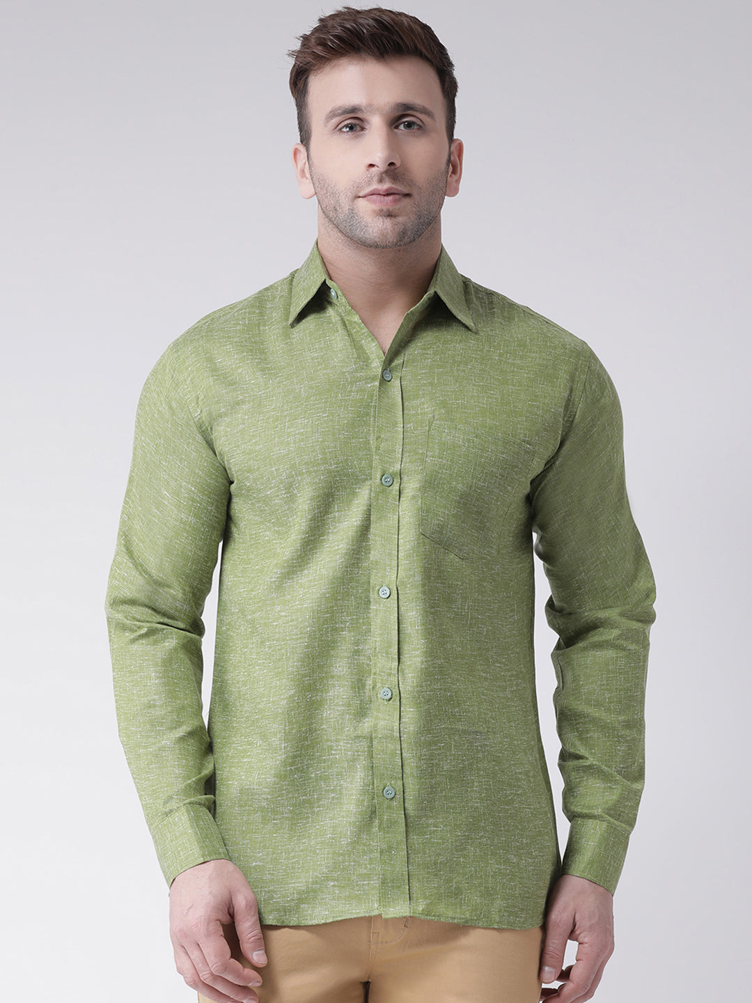 RIAG Green Men's Full Sleeves Shirt | Grocsy