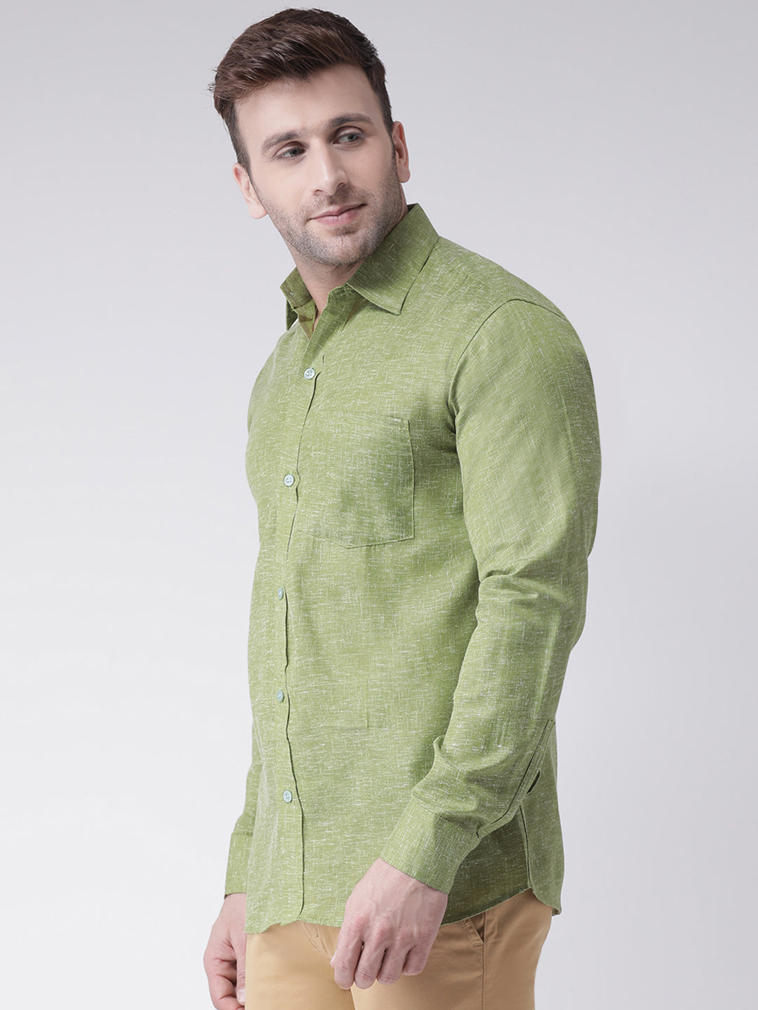 RIAG Green Men's Full Sleeves Shirt | Grocsy
