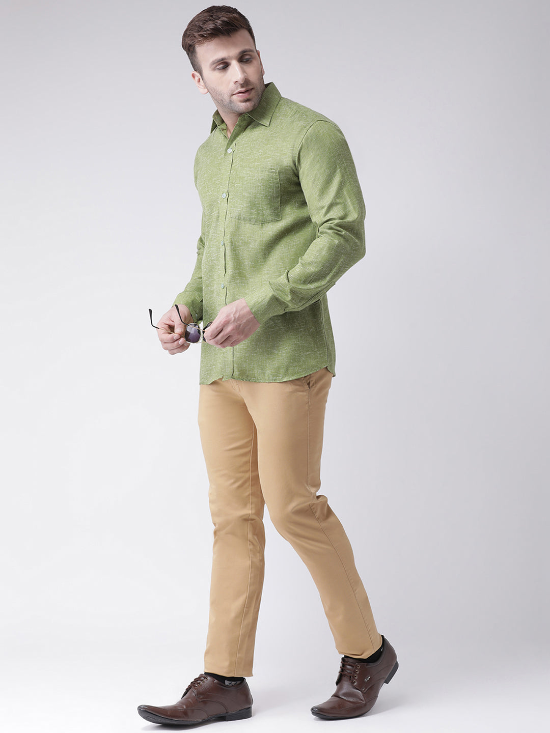 RIAG Green Men's Full Sleeves Shirt | Grocsy