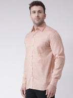RIAG Beige Men's Full Sleeves Shirt | Grocsy