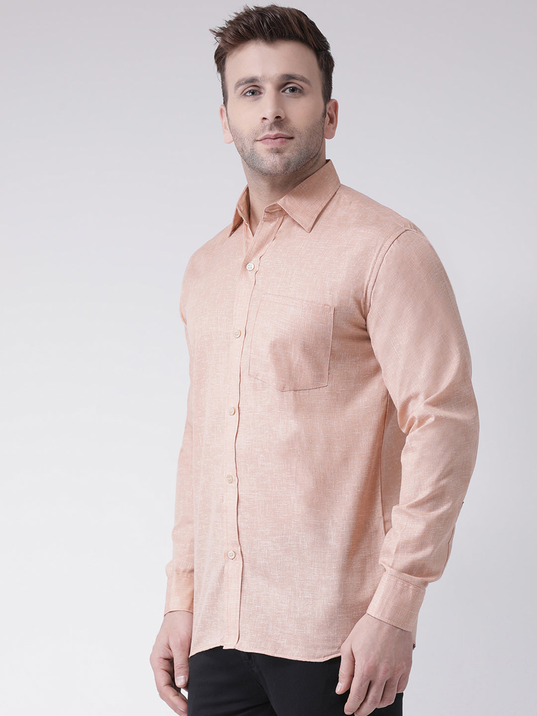 RIAG Beige Men's Full Sleeves Shirt | Grocsy