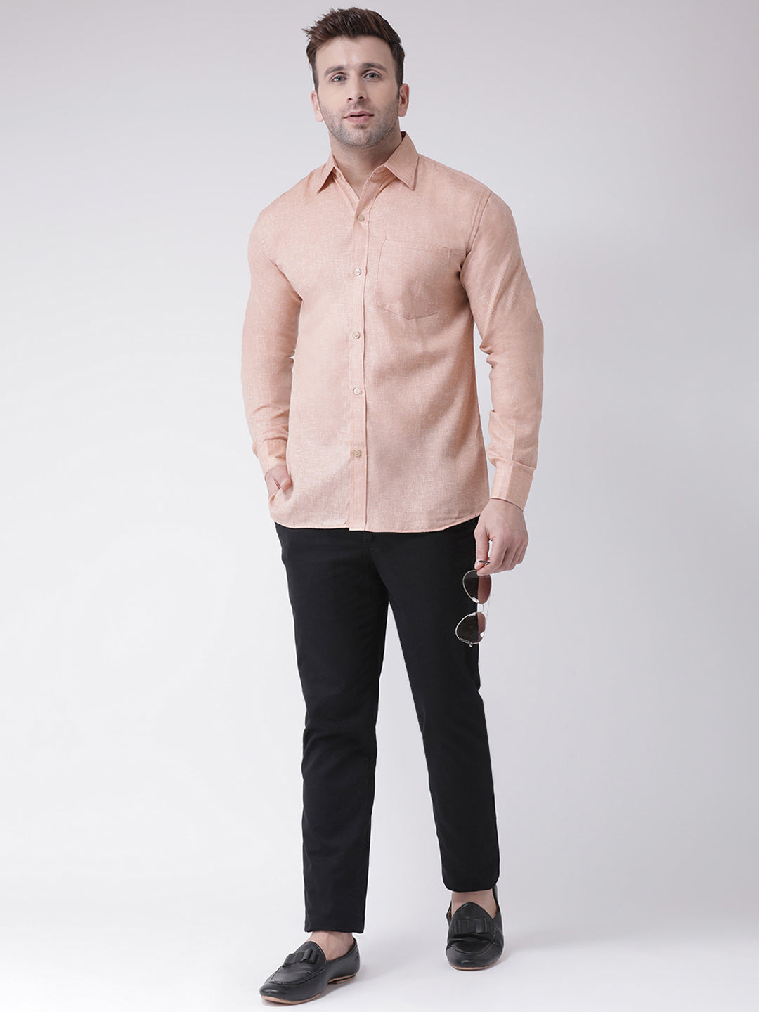 RIAG Beige Men's Full Sleeves Shirt | Grocsy