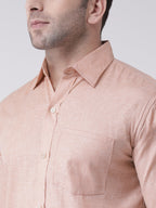 RIAG Beige Men's Full Sleeves Shirt | Grocsy