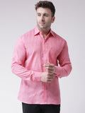RIAG Pink Men's Full Sleeves Shirt | Grocsy
