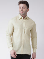 RIAG Beige Men's Full Sleeves Shirt | Grocsy