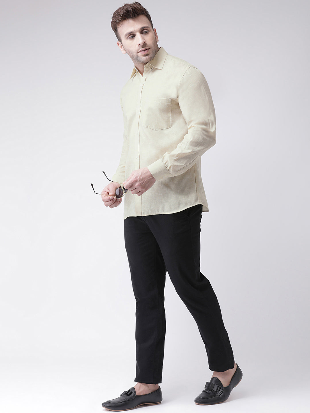 RIAG Beige Men's Full Sleeves Shirt | Grocsy