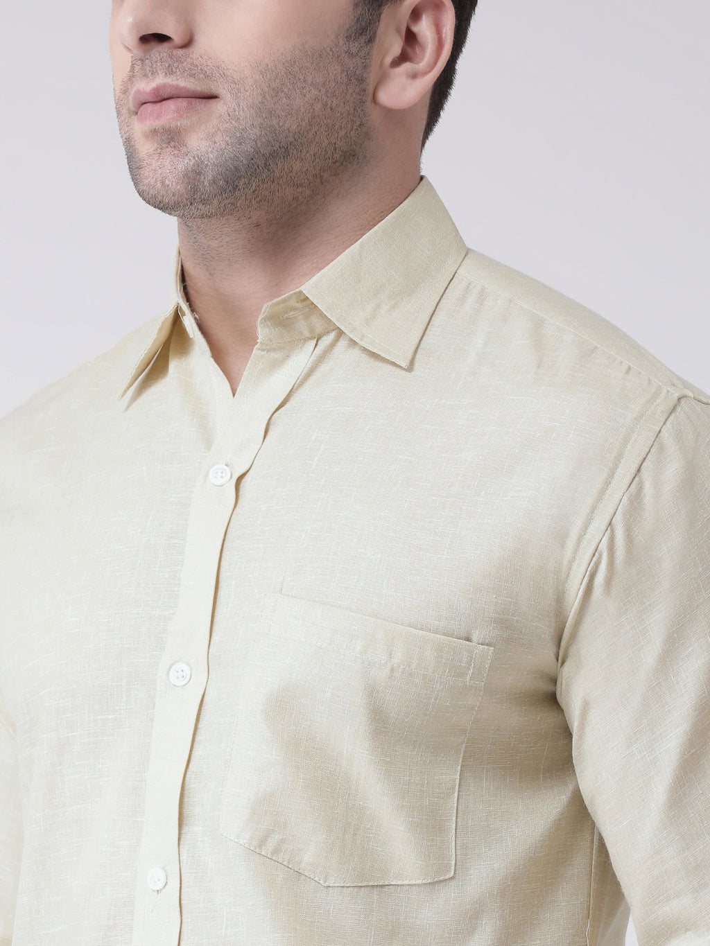 RIAG Beige Men's Full Sleeves Shirt | Grocsy