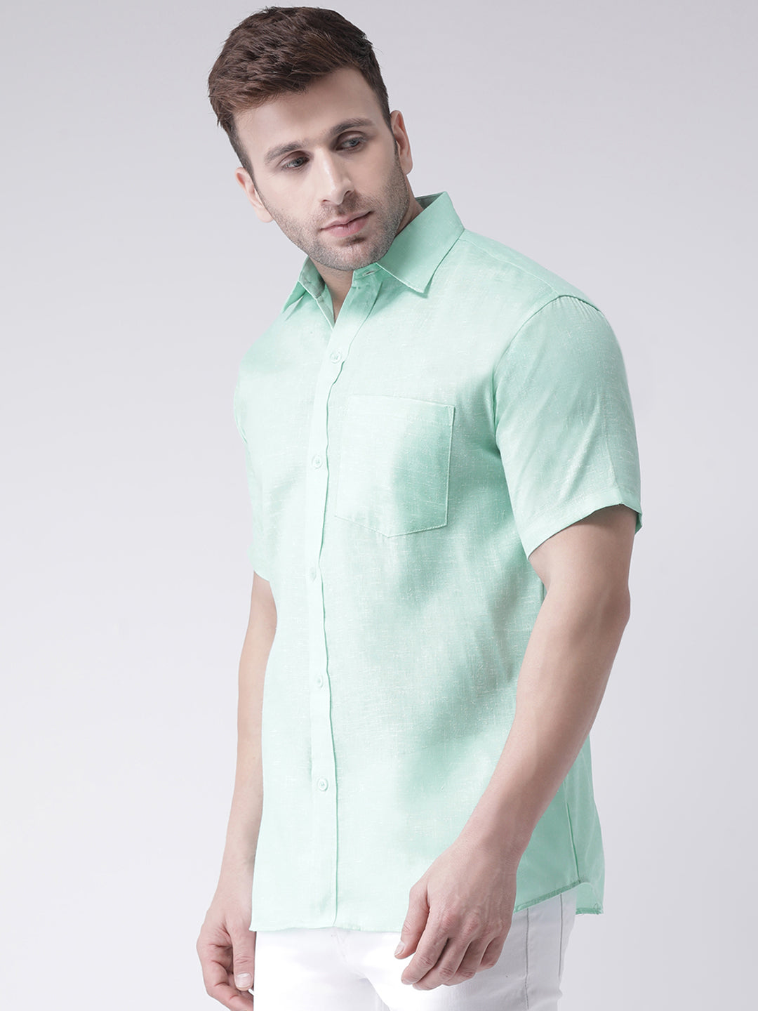 RIAG Green Men's Half Sleeves Shirt | Grocsy
