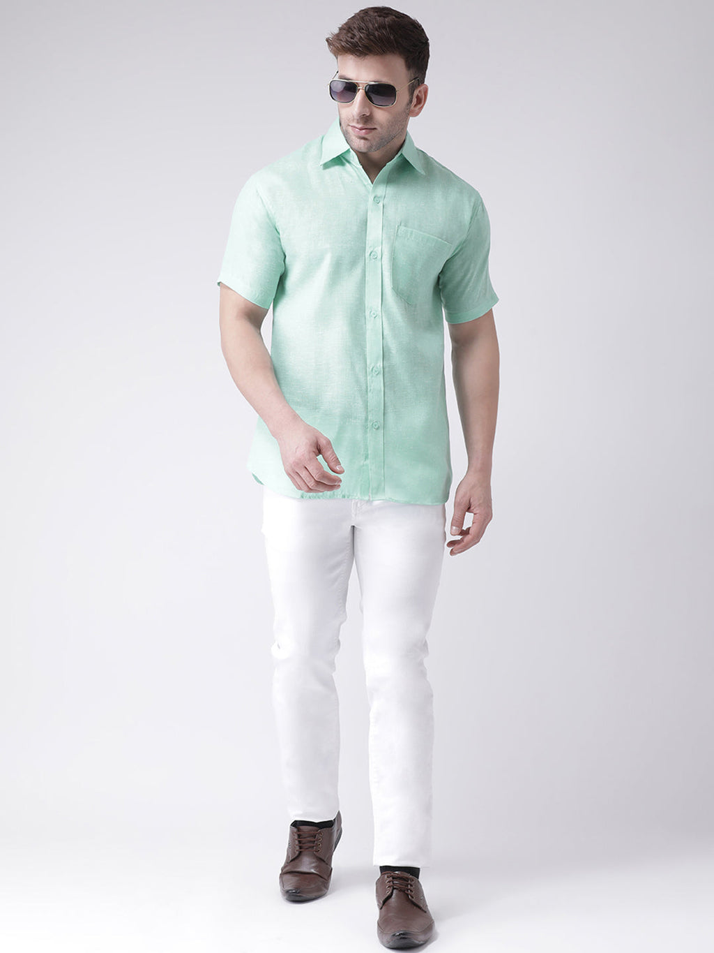 RIAG Green Men's Half Sleeves Shirt | Grocsy