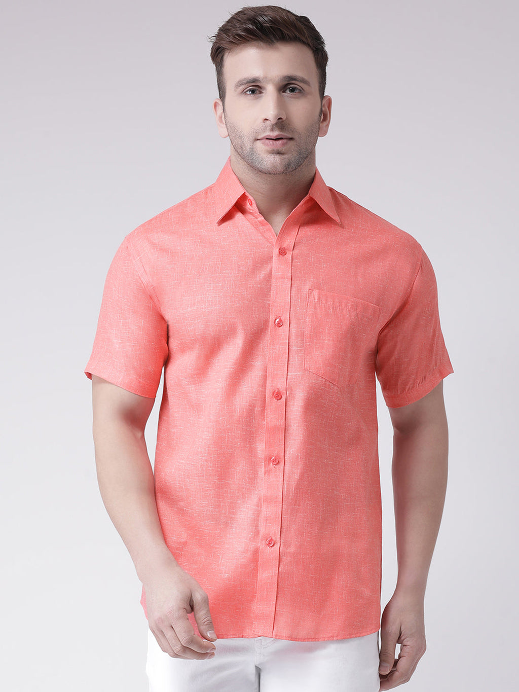 RIAG Orange Men's Half Sleeves Shirt | Grocsy