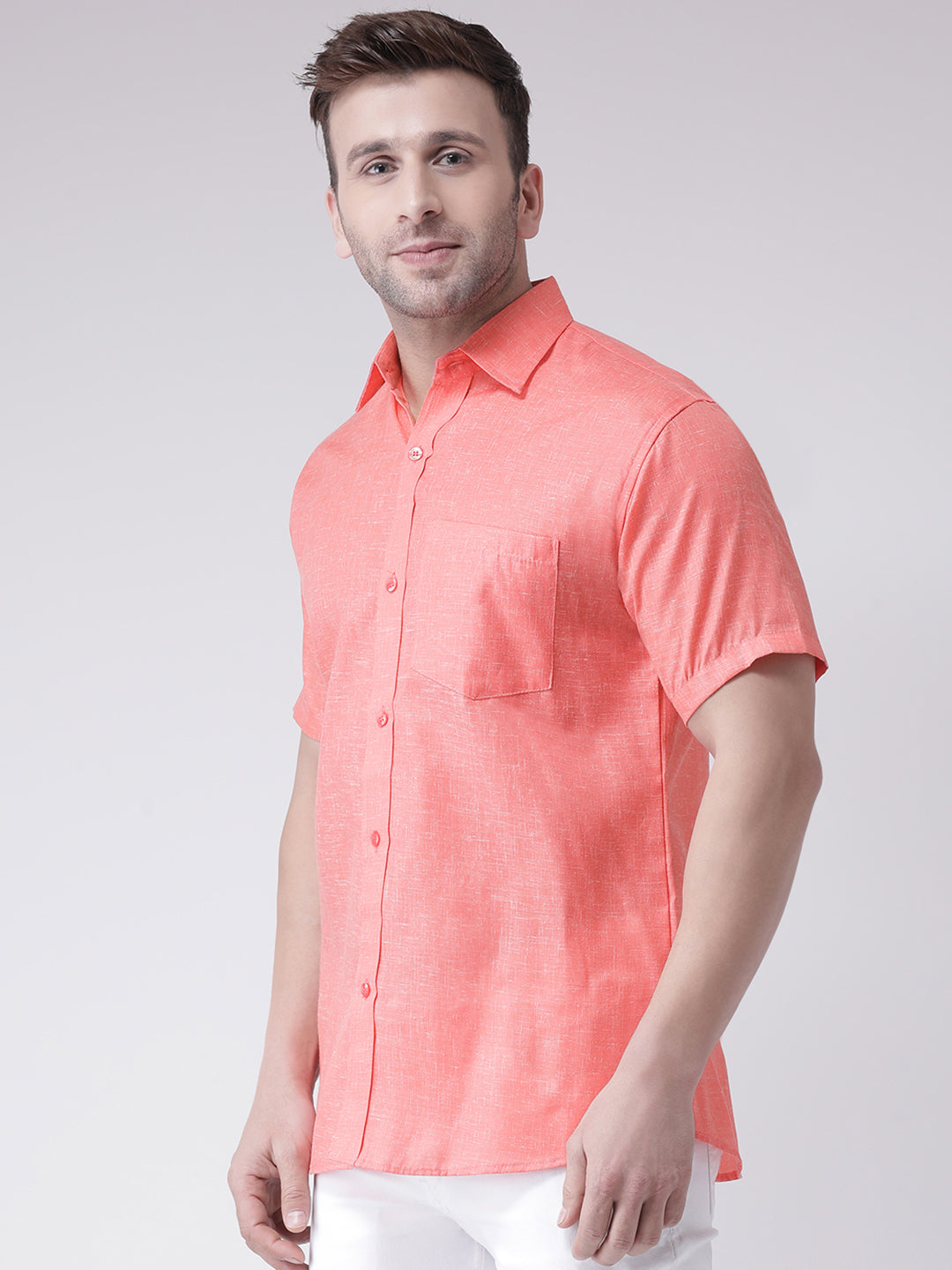 RIAG Orange Men's Half Sleeves Shirt | Grocsy