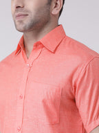 RIAG Orange Men's Half Sleeves Shirt | Grocsy
