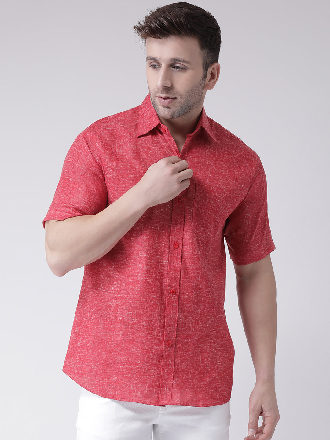 RIAG Red Men's Half Sleeves Shirt | Grocsy
