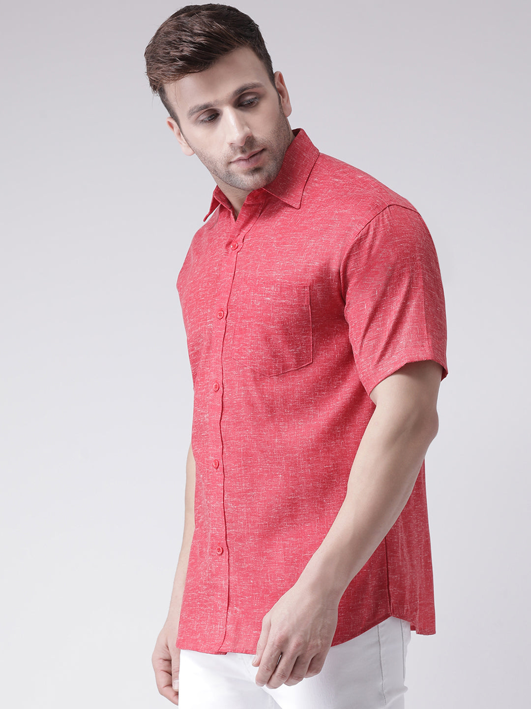RIAG Red Men's Half Sleeves Shirt | Grocsy
