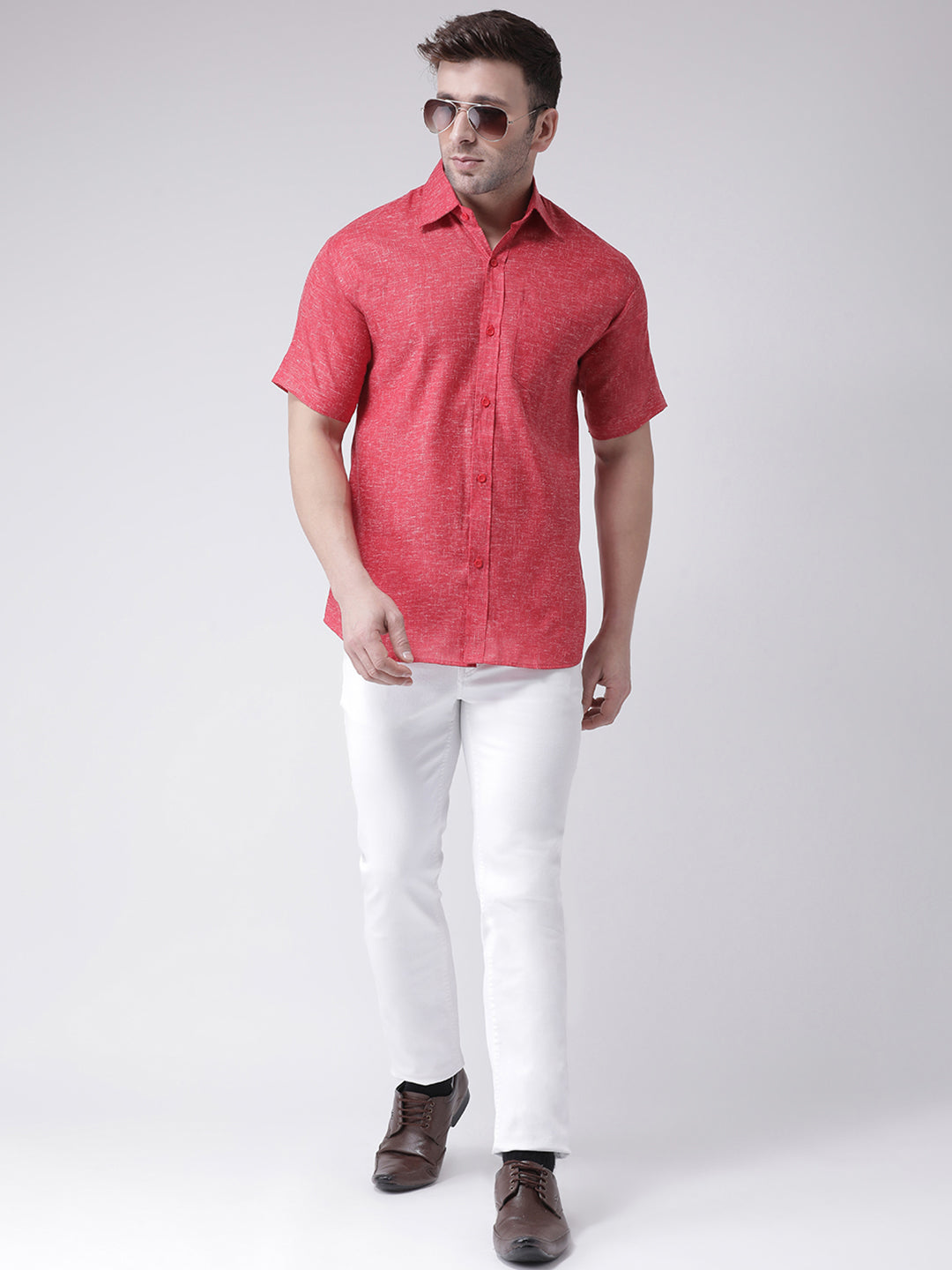 RIAG Red Men's Half Sleeves Shirt | Grocsy