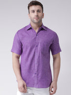 RIAG Purple Men's Half Sleeves Shirt | Grocsy