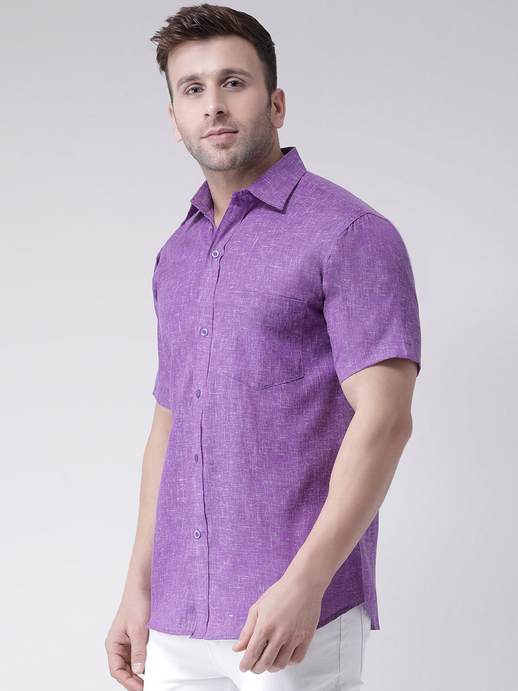 RIAG Purple Men's Half Sleeves Shirt | Grocsy