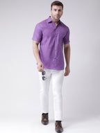 RIAG Purple Men's Half Sleeves Shirt | Grocsy