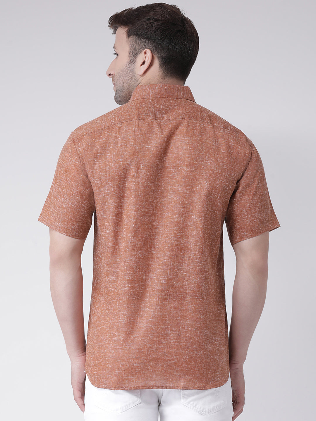 RIAG Brown Men's Half Sleeves Shirt | Grocsy