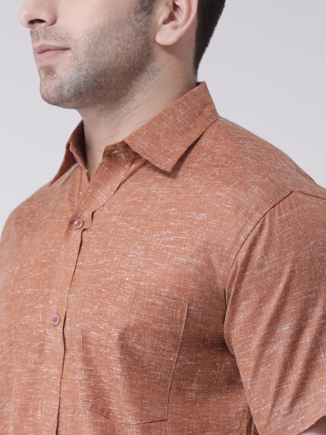 RIAG Brown Men's Half Sleeves Shirt | Grocsy