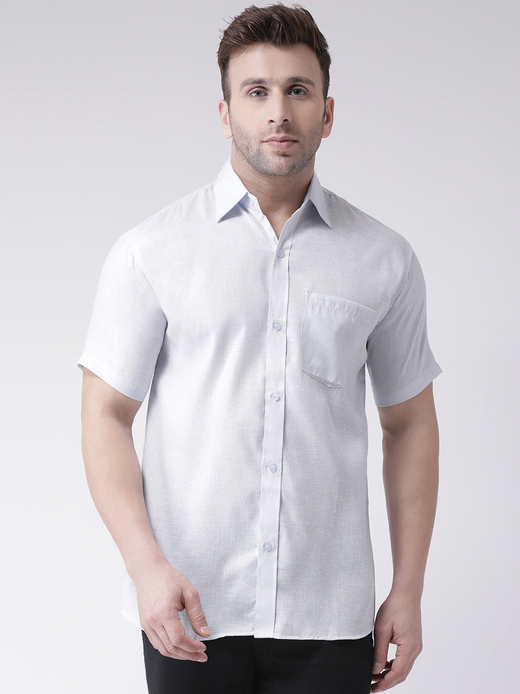 RIAG White Men's Half Sleeves Shirt | Grocsy