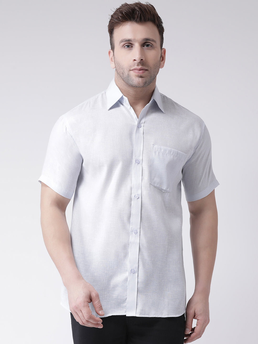 RIAG White Men's Half Sleeves Shirt | Grocsy