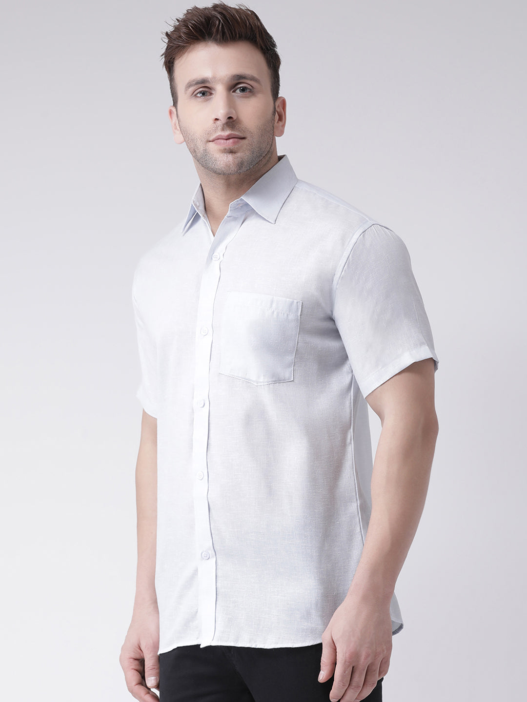 RIAG White Men's Half Sleeves Shirt | Grocsy
