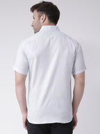 RIAG White Men's Half Sleeves Shirt | Grocsy