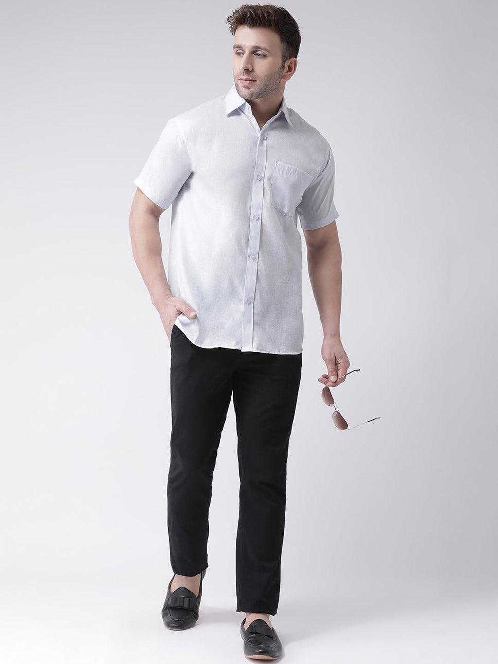 RIAG White Men's Half Sleeves Shirt | Grocsy