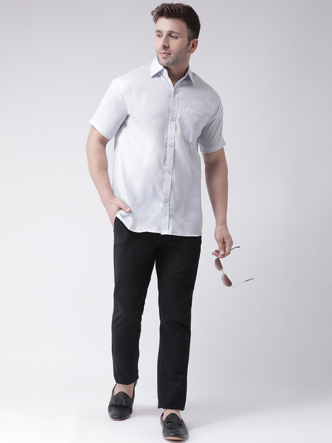 RIAG White Men's Half Sleeves Shirt | Grocsy