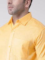 RIAG Yellow Men's Half Sleeves Shirt | Grocsy