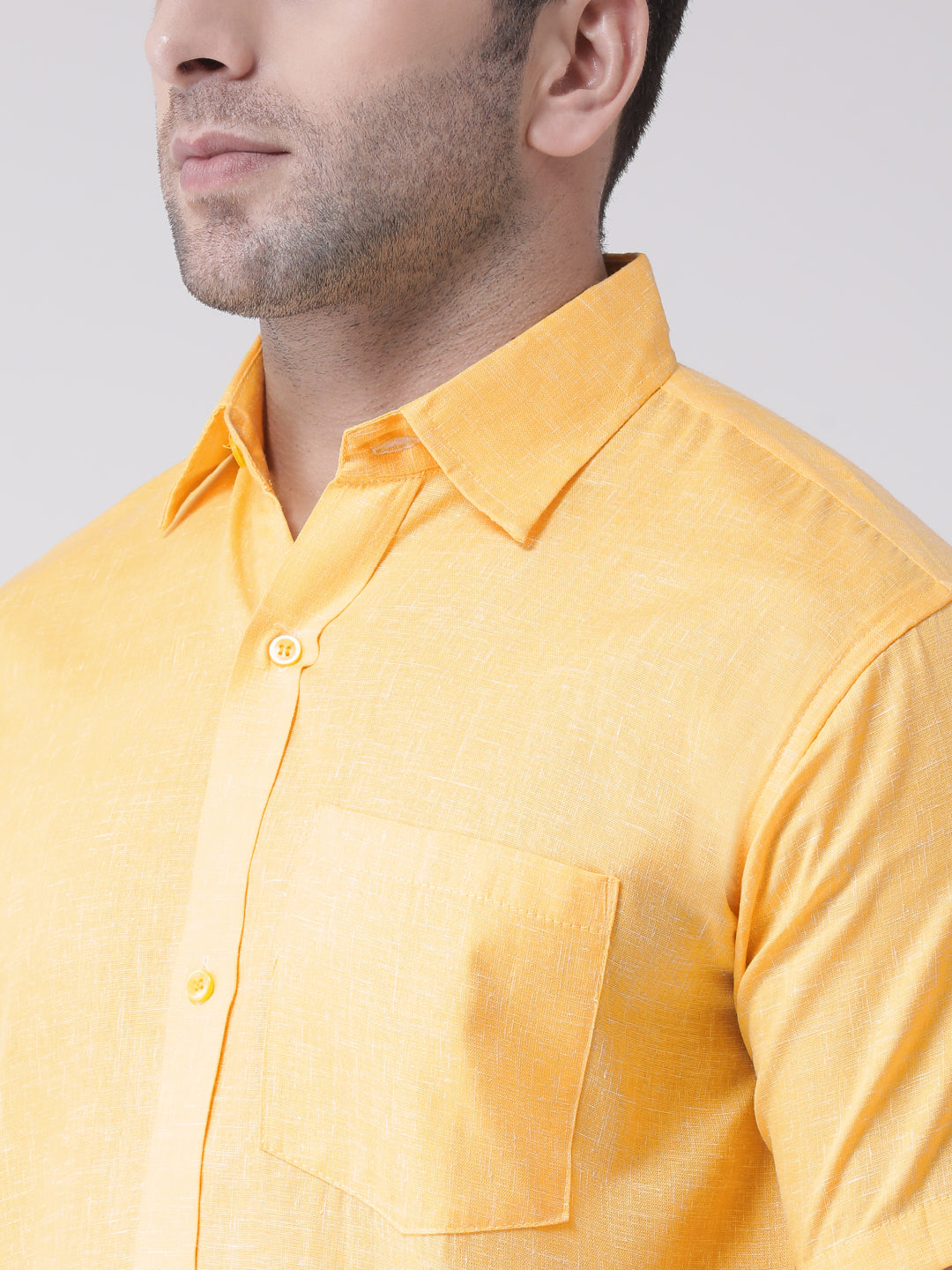 RIAG Yellow Men's Half Sleeves Shirt | Grocsy