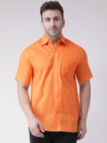 RIAG Orange Men's Half Sleeves Shirt | Grocsy