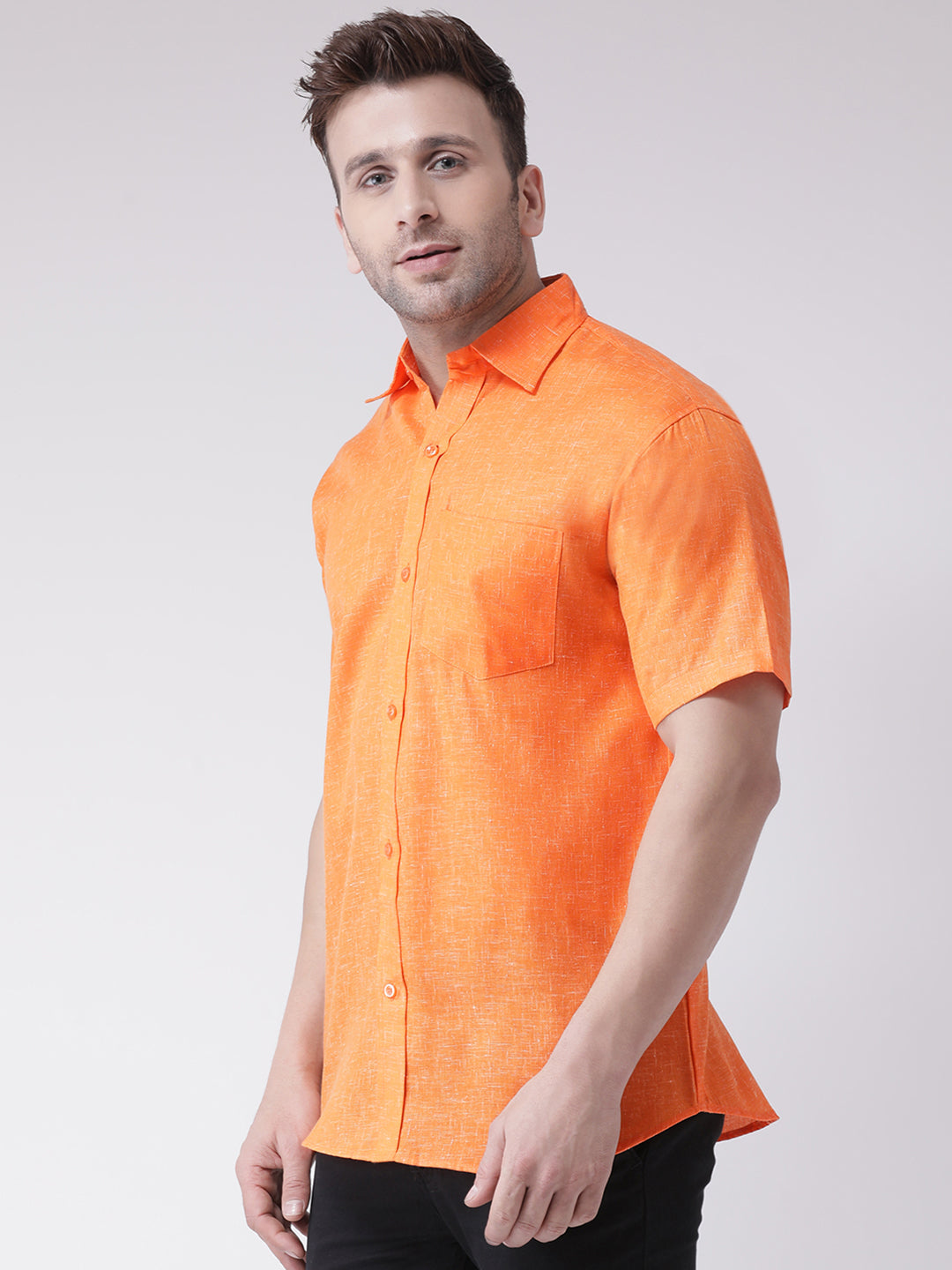 RIAG Orange Men's Half Sleeves Shirt | Grocsy
